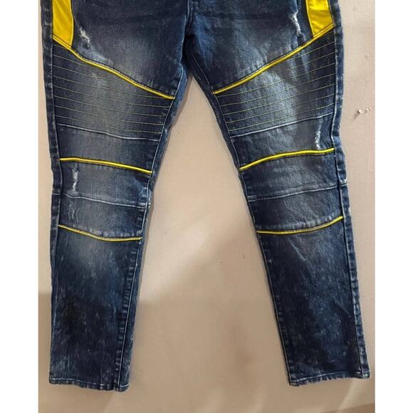 Southpole Jeans Mens 32x32 Blue Denim 5 Pockets Design High Waisted Skinny Leg - Picture 2 of 11